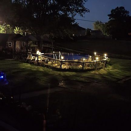 Looking off the porch to pool