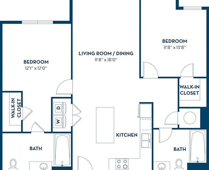 2 Bedroom | 2 Bath | 1095 SF 2 Bedroom | 2 Bath | 1095 SF