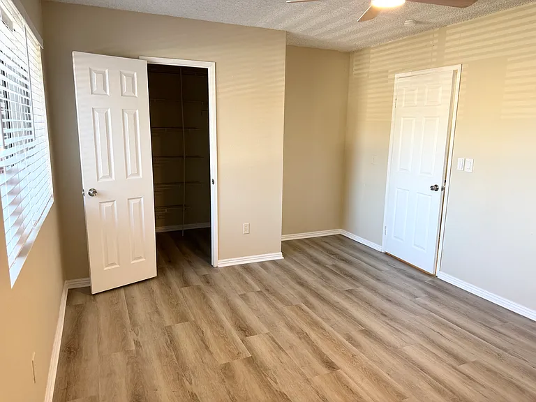 Master bedroom with walk-in closet