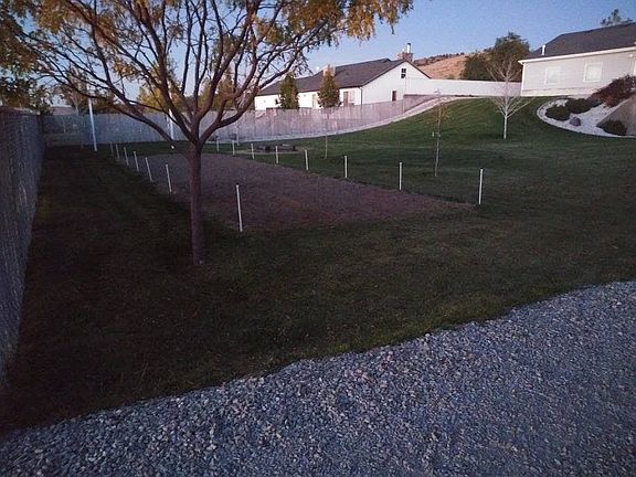 Garden with sprinklers on a timer