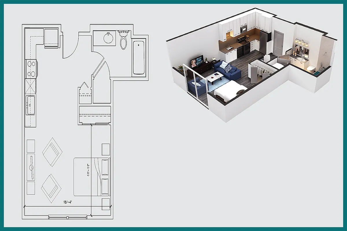 Floor plan Studio / One Bath / s1