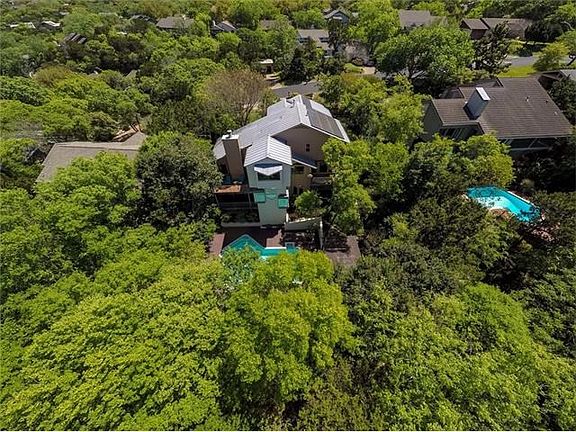 Drone view off backyard/pool
