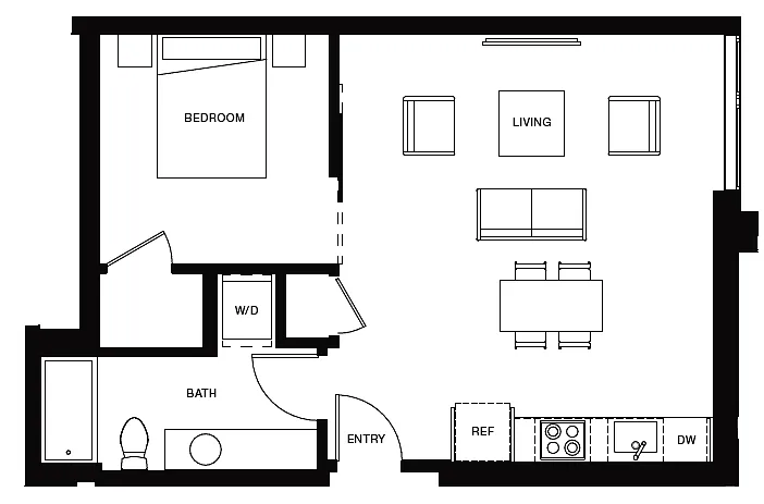 Floor plan Urban 1 Bedroom U4