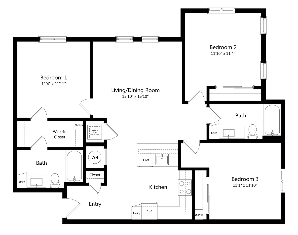 Floor plan C2 - 50% AMI
