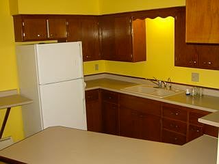 Kitchen features ample countertop area, lots of cabinet spac