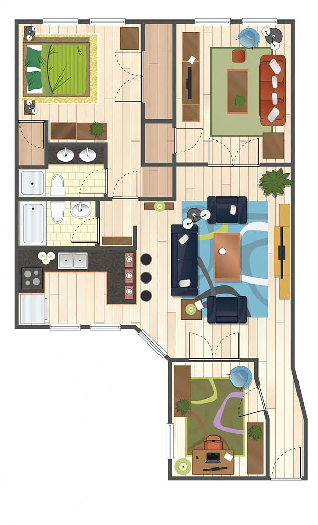 Floor plan 2 Bedroom North