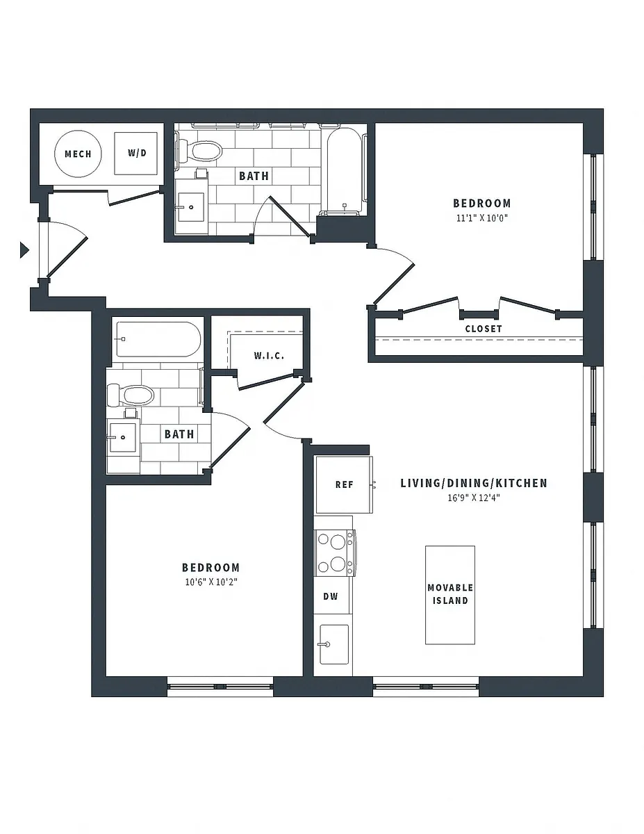 Floor plan 2N-0-ANSI