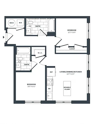 Floor plan 2N-0-ANSI