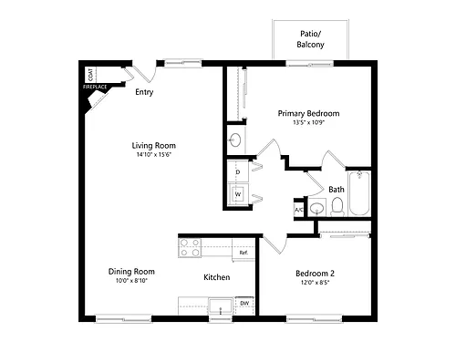 Floor plan Morgan 2x1B