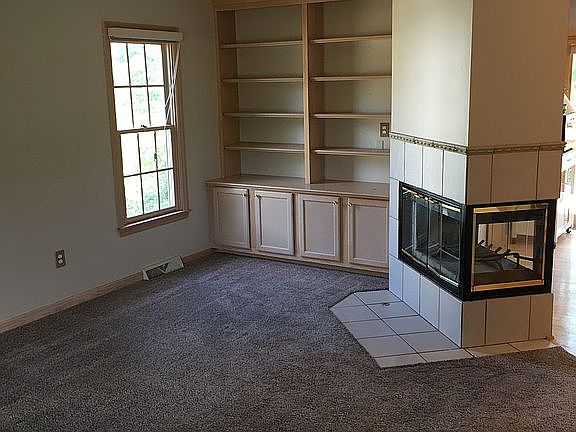 Family room with fireplace