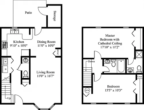 Floor plan 2 Bedroom Mt. Vernon
