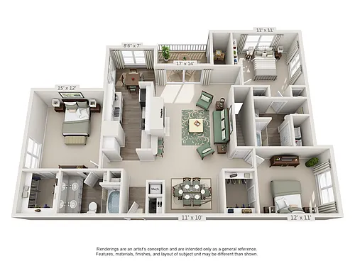 Floor plan 2 Bedroom Thames Platinum