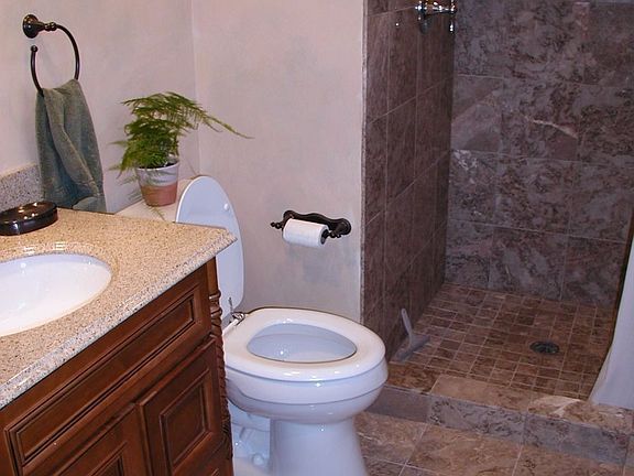 Master bath with heated marble floors