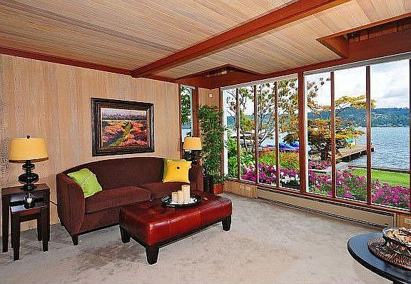 Walls of windows in living room
