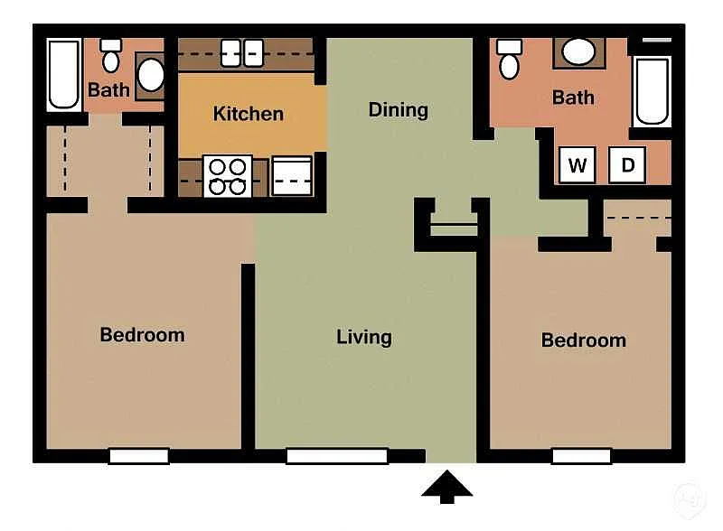 Floor plan 2Bed - 2Bath