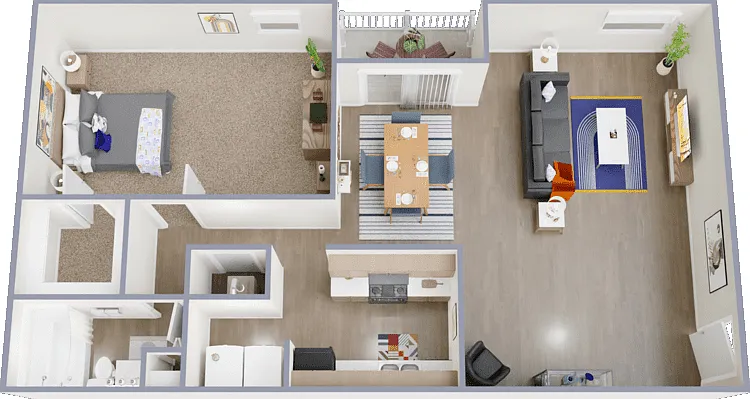 1x1 Floorplan Diagram