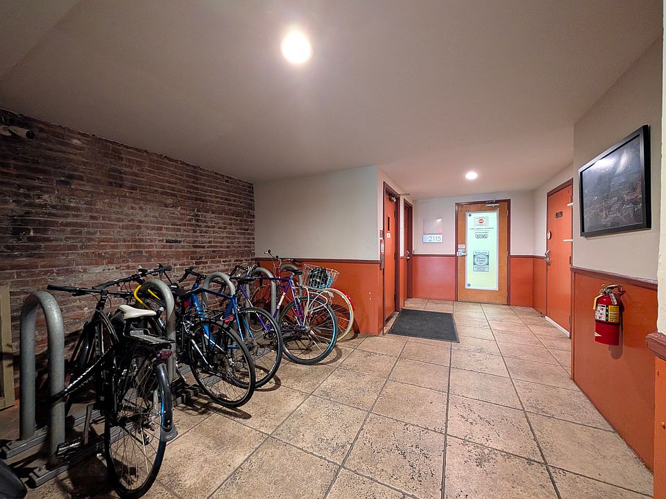 Bike rack located in lobby