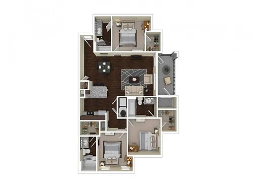 Floor plan 3 Bed / 3 Bath - Renovated