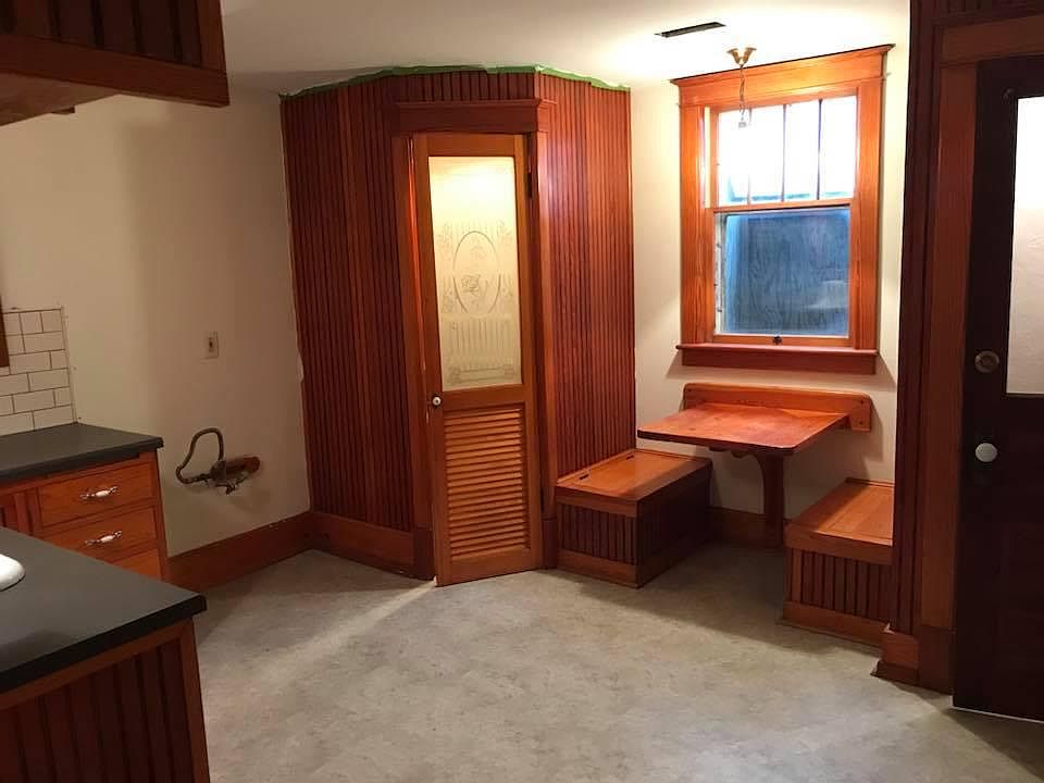 Kitchen walk in pantry and booth