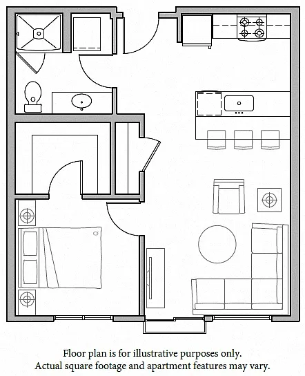 Floor plan A1 1Bed North