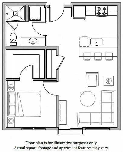 Floor plan A1 1Bed North