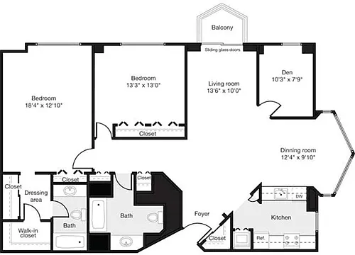 Floor plan 2 Bedrooms G