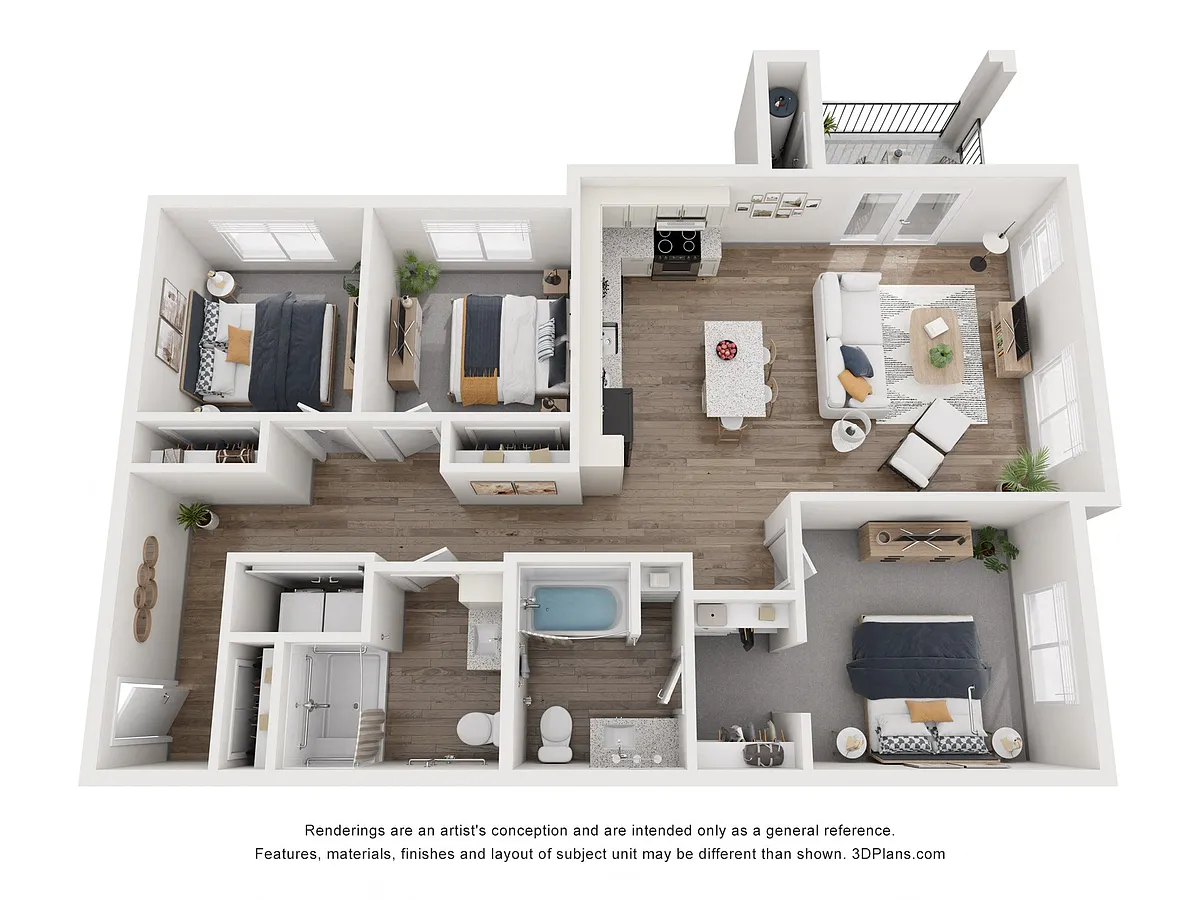 Floor plan 3 Bedroom C1 ADA
