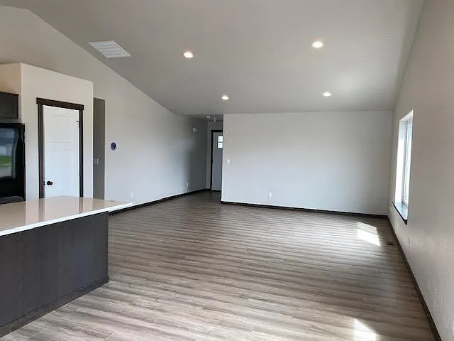 Dining room and living room.