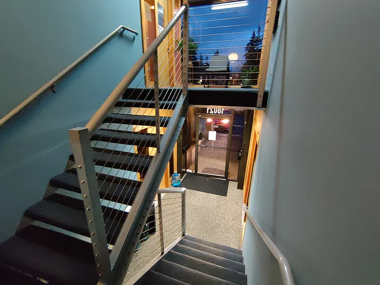 Stairs up to Suite #201
