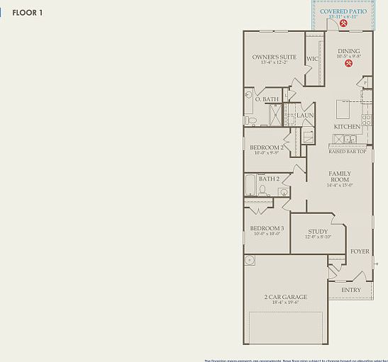 Taft Floor Plan, Quick Move-in Home, Floor 1