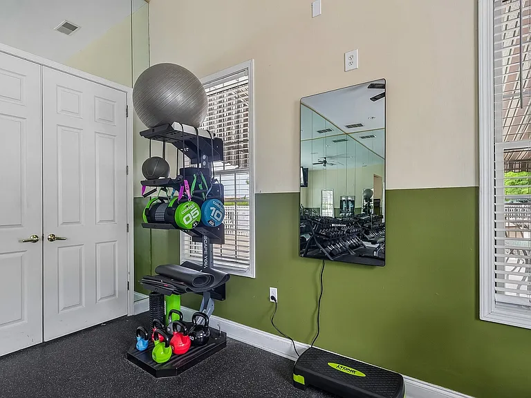 Bright and inviting home gym