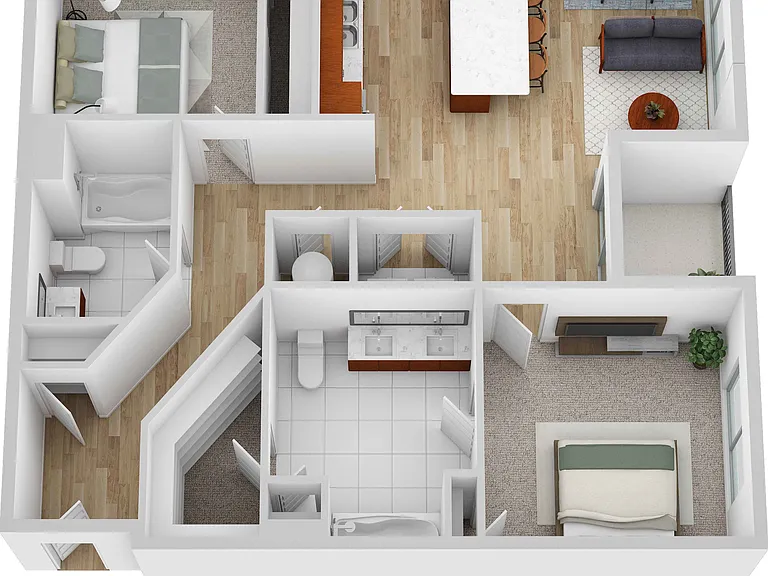 2 Bedroom | 2 Bath | 1216 SF 2 Bedroom | 2 Bath | 1216 SF