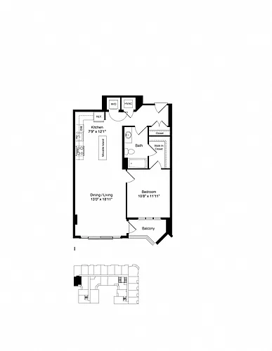 Floor plan ONE BEDROOM I