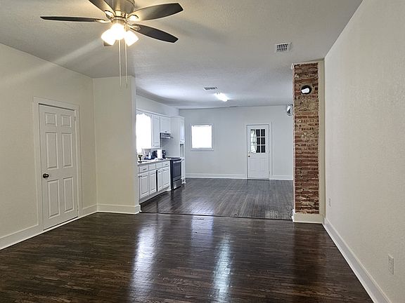 large open living room and eat in kitchen