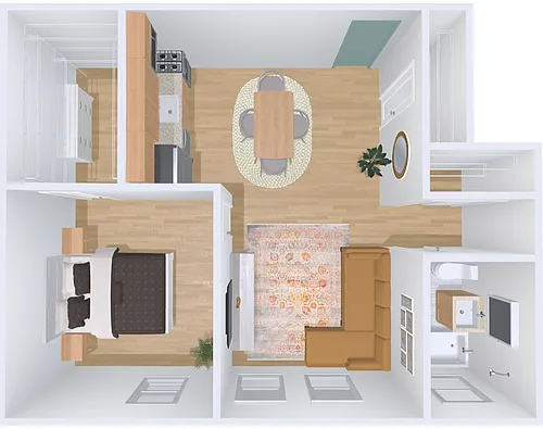 Floor plan 1bd/1b 7
