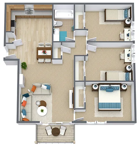 Floor plan 3x1 Large