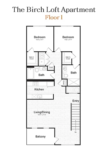 Floor plan The Birch Loft Apartment