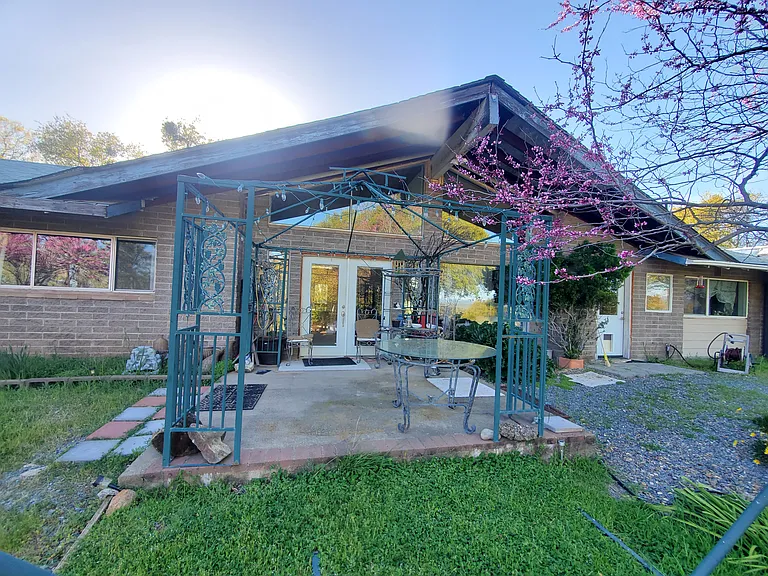 Main entrance of the house and patio.