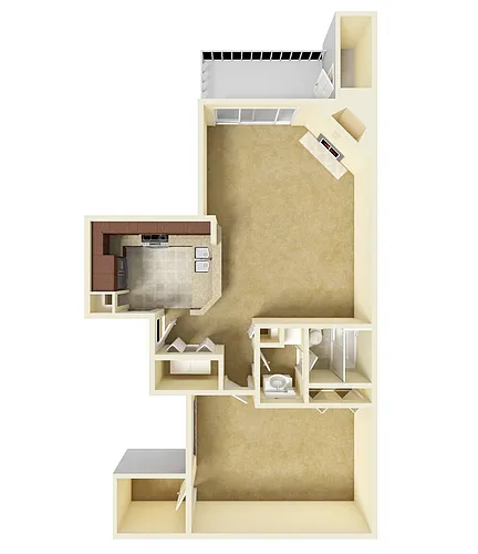 Floor plan 1x1b-P