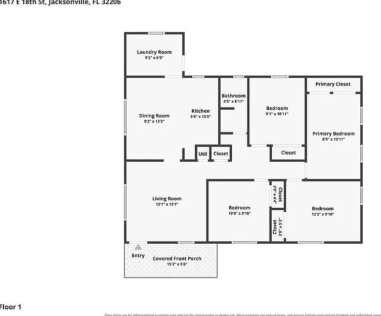 4 bed, 1.0 bath, 1107 sqft, $1,255 — Photo 2