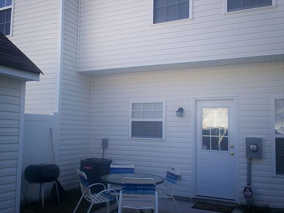 Nice size back yard with shed unit.