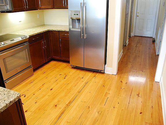 Solid wood floor.