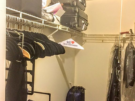 Large master walk in closet