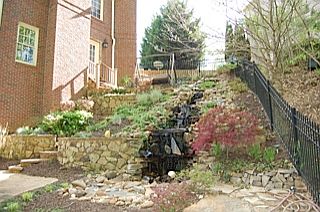 Waterfall in backyard