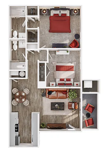 Floor plan 2x2 Classic