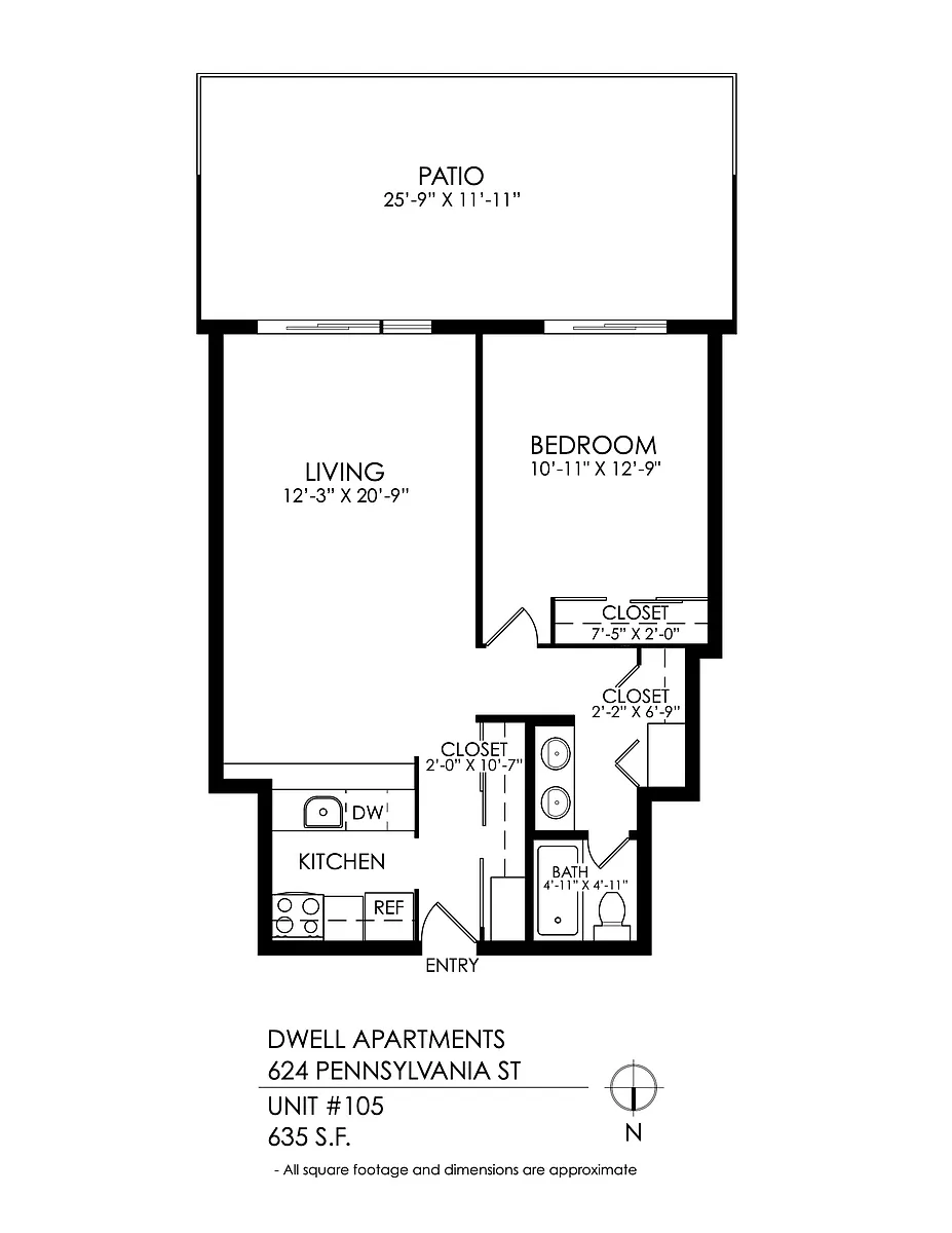 Floor plan 1 Bed 1 Bath
