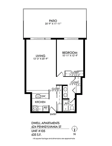 Floor plan 1 Bed 1 Bath