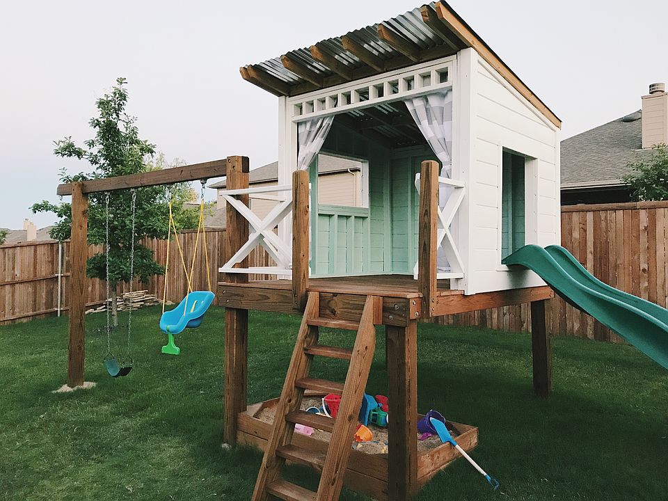 Playhouse in backyard