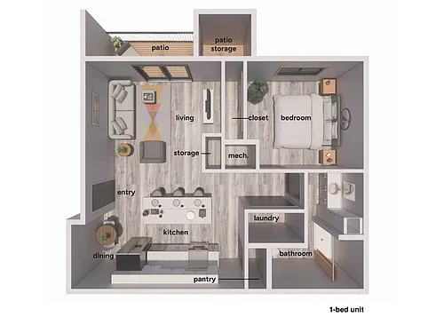 Floor plan 1 Bedroom Floorplan