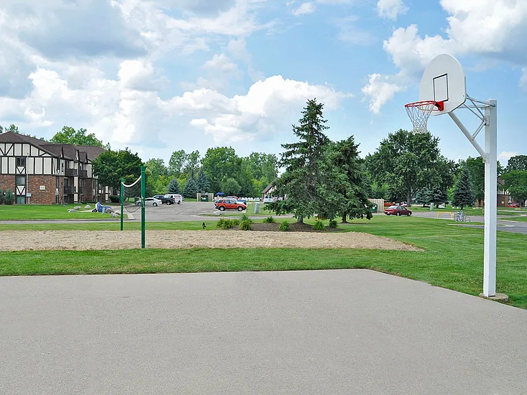 Basketball court at Charter Oak Apartments, Davison, Michigan